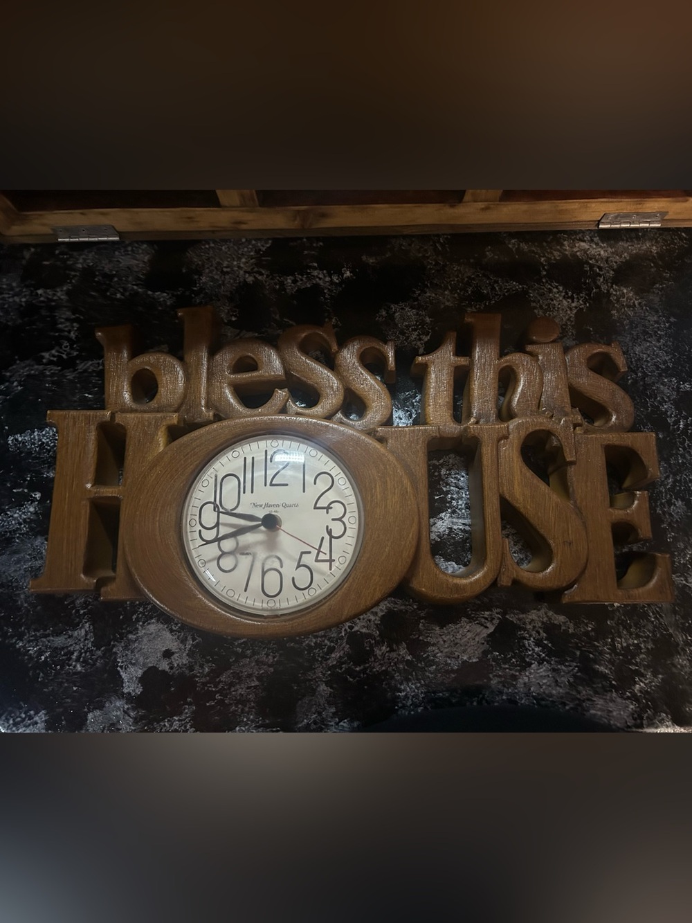 Vintage Burwood Products "Bless This House" Wall Clock